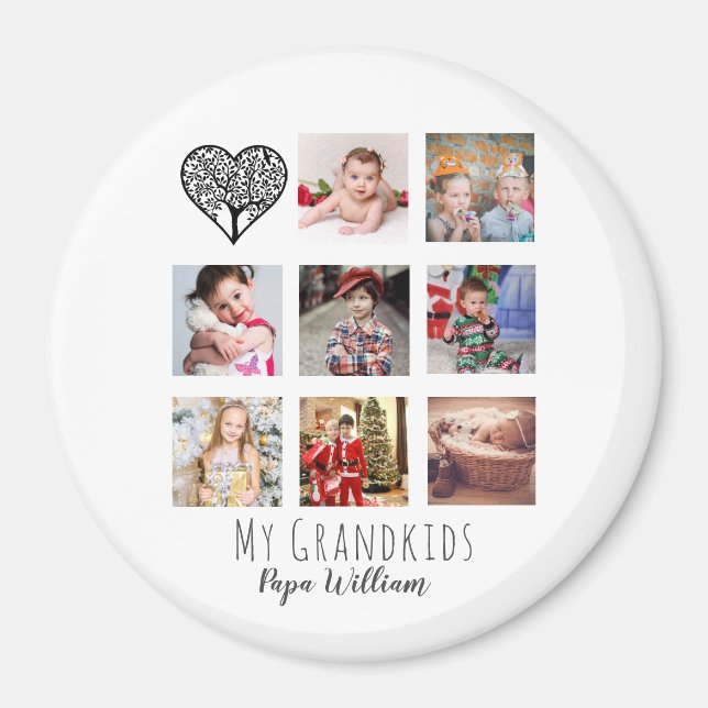 GRANDPA PHOTO COLLAGE GIFT PROUD GRANDAD MAGNET (Front)