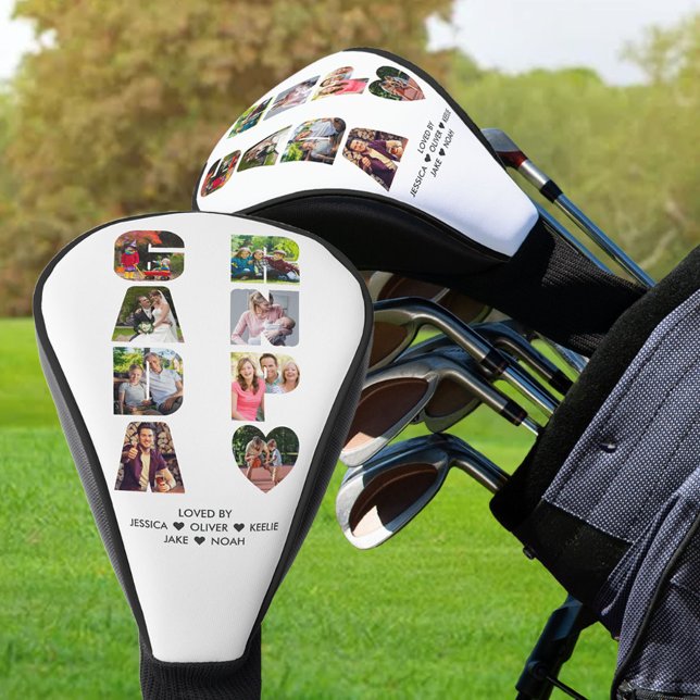 GRANDPA Photo Collage Letter Cutout Golf Head Cover (Creator Uploaded)