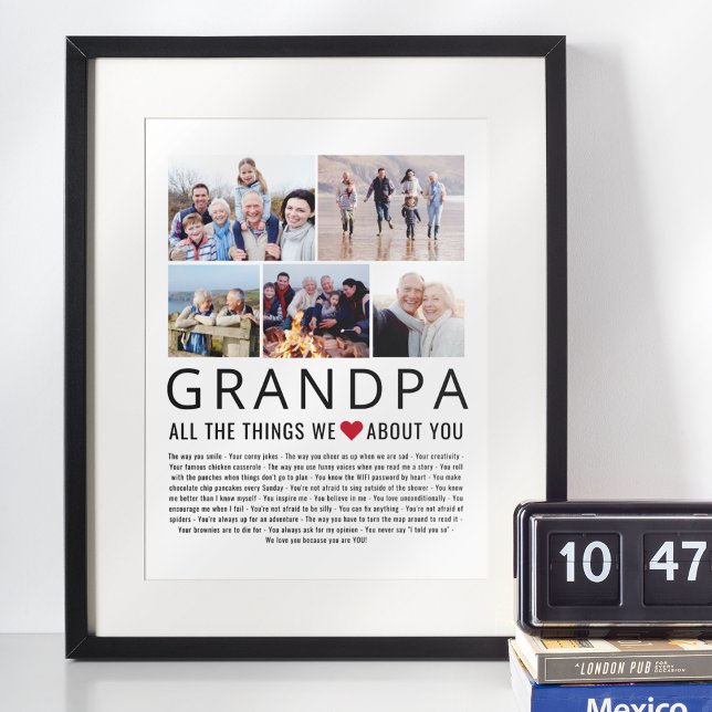 Grandpa Photo Collage Things We Love About You Poster (Creator Uploaded)