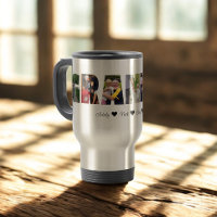 Grandpa Photo Collage Travel Mug with 7 Photos