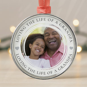Grandpa Photo Keepsake Gift Metal Tree Decoration