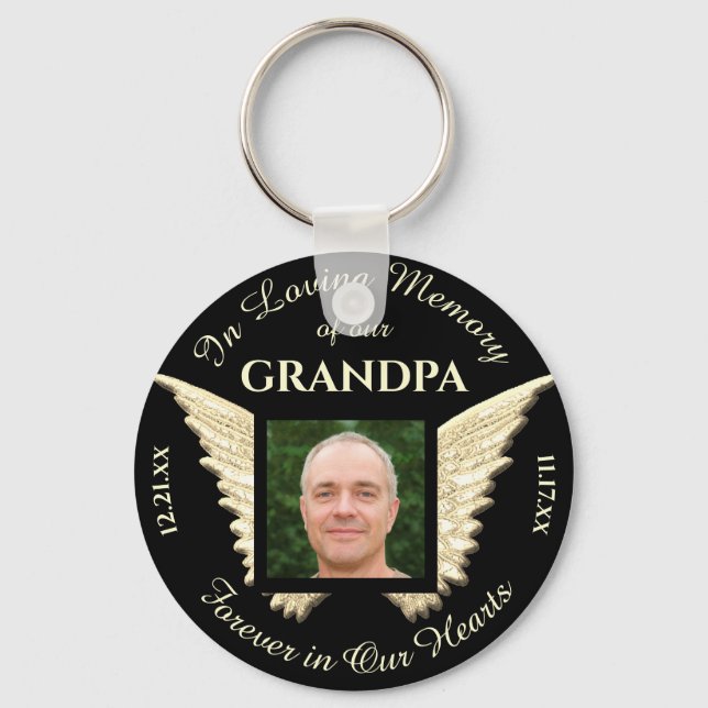 Grandpa Photo Memorial Keychain (Front)