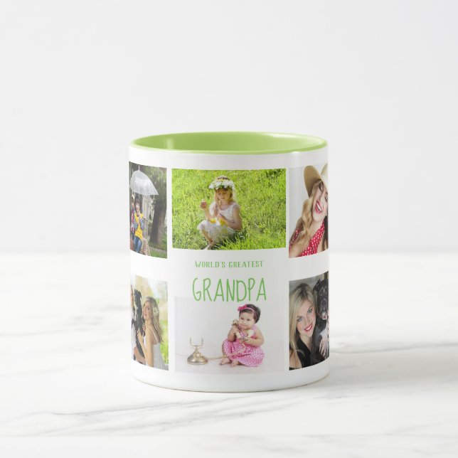 GRANDPA Photo Mug 10 x Collage Grandkids Photos (Center)