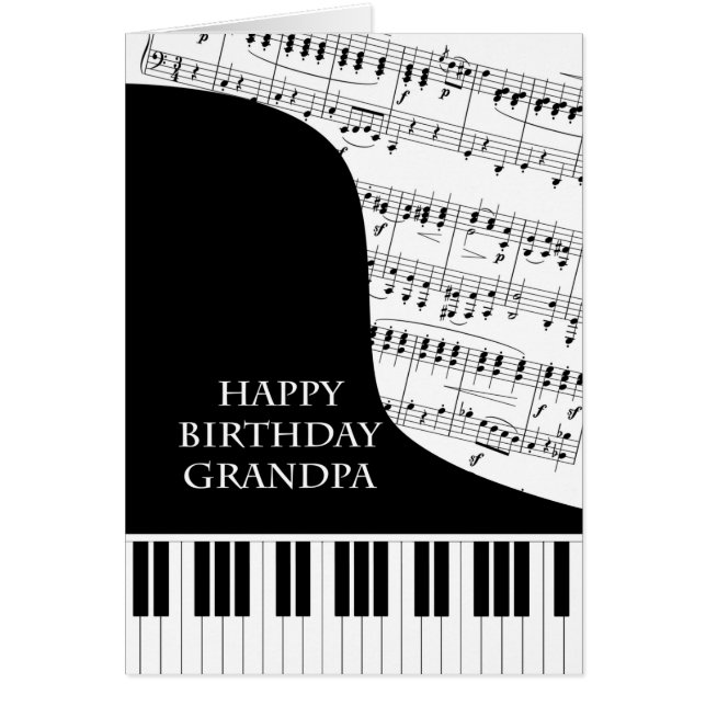 Grandpa Piano and Music Birthday (Front)