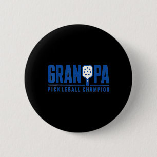 Grandpa Pickleball Sport Style Paddle Player 6 Cm Round Badge