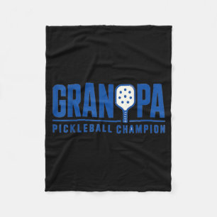 Grandpa Pickleball Sport Style Paddle Player Fleece Blanket