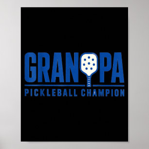 Grandpa Pickleball Sport Style Paddle Player Poster