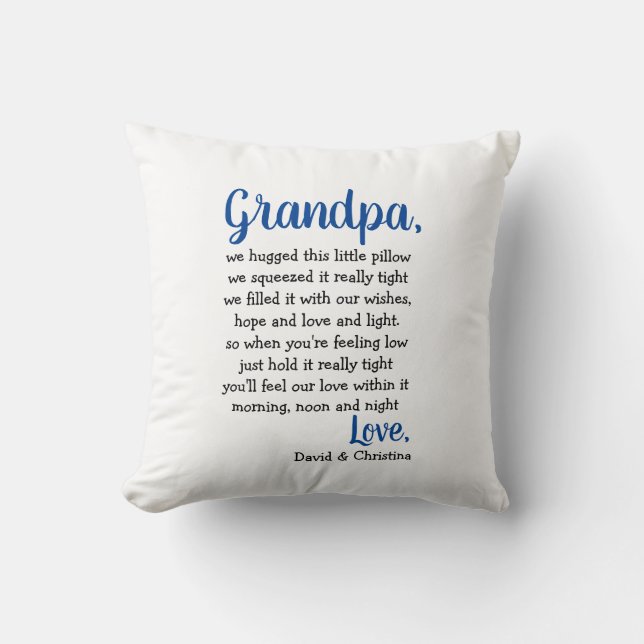 Grandpa Pillow Personalised Grandfather Gift (Front)