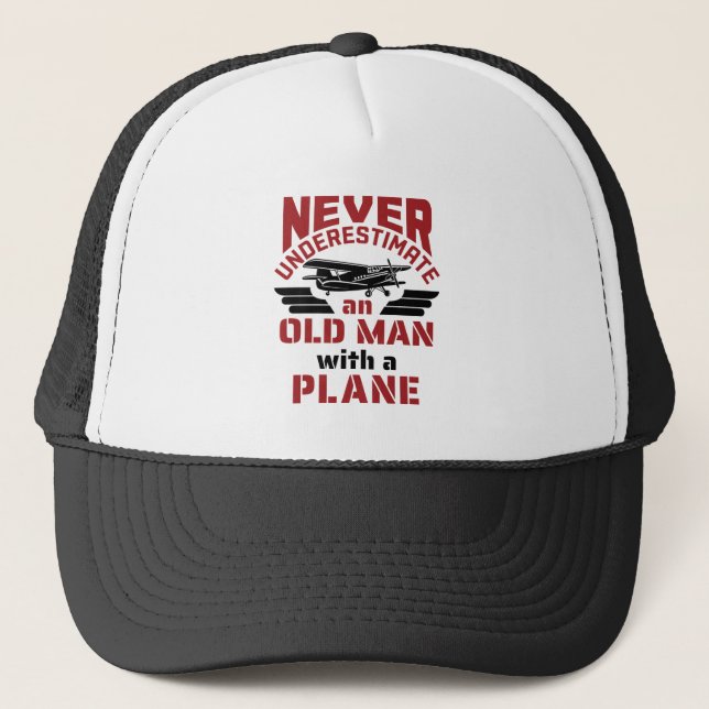 Grandpa Pilot Old Man with a Plane Trucker Hat (Front)
