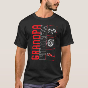 Grandpa Pit Crew Car Racing Race Driver Racecar R T-Shirt