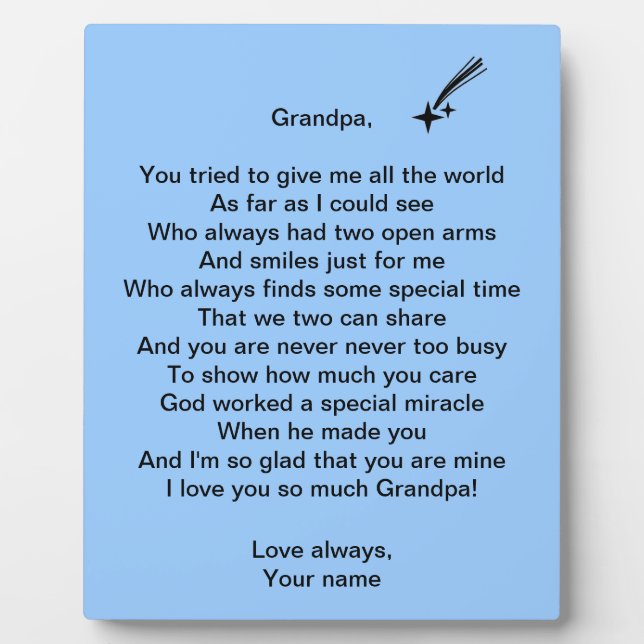 Grandpa - plaque (Front)