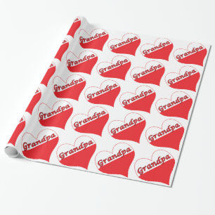 Grandpa Polish Heart Wrapping Paper