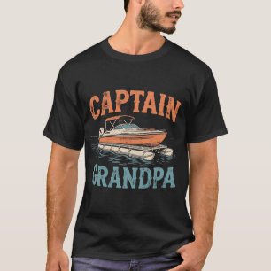 Grandpa Pontoon Boat Captain Vintage Nautical Boat T-Shirt