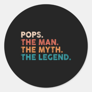 Grandpa Pops The The Myth The Legend Fathers Day Classic Round Sticker