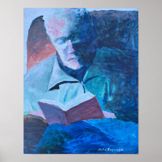Grandpa Reading old man with book  Poster