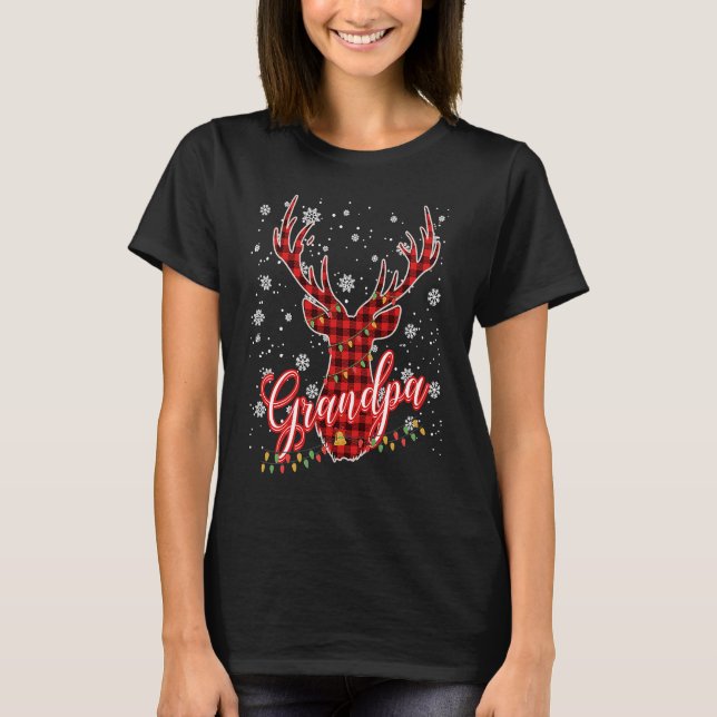 Grandpa Reindeer Family Matching Pyjama Christmas T-Shirt (Front)