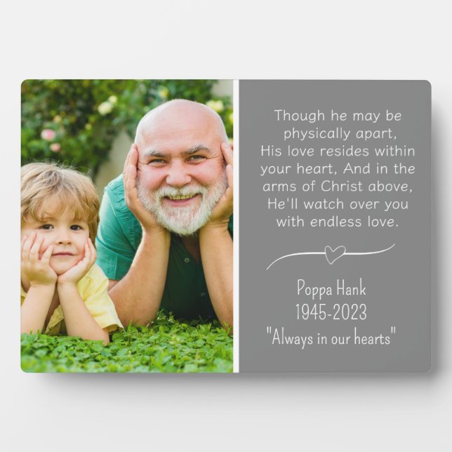 Grandpa Remembrance Custom Plaque with Easel (Front)