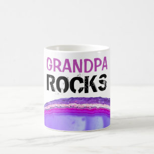 *~* GRANDPA Rocks Stones Lapidary Agate Slab Coffee Mug