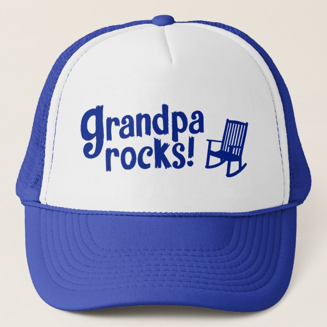 Grandpa Rocks Trucker Hat (Front)