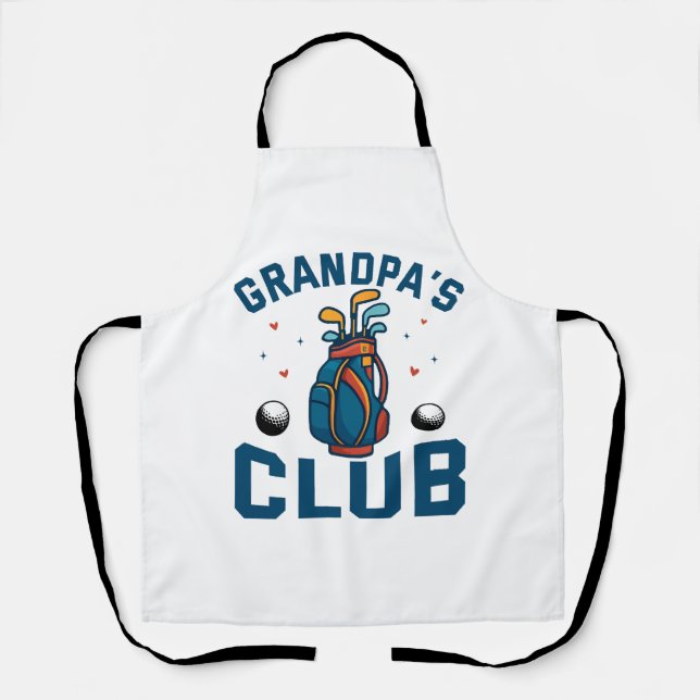 Grandpa’s Golf Club Gift Funny Apron (Front)