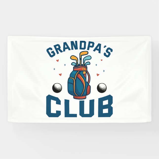 Grandpa’s Golf Club Gift Funny Banner (Horizontal)