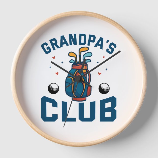 Grandpa’s Golf Club Gift Funny Clock (Front)