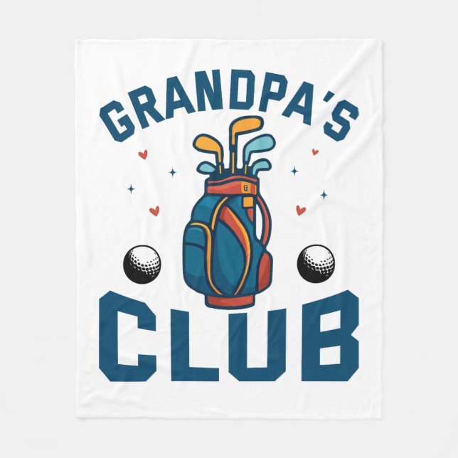 Grandpa’s Golf Club Gift Funny Fleece Blanket (Front)