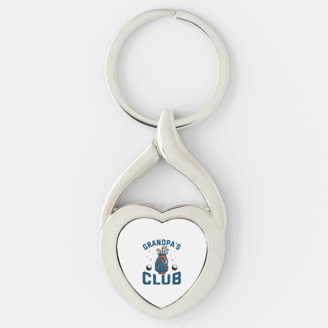 Grandpa’s Golf Club Gift Funny Key Ring (Front)