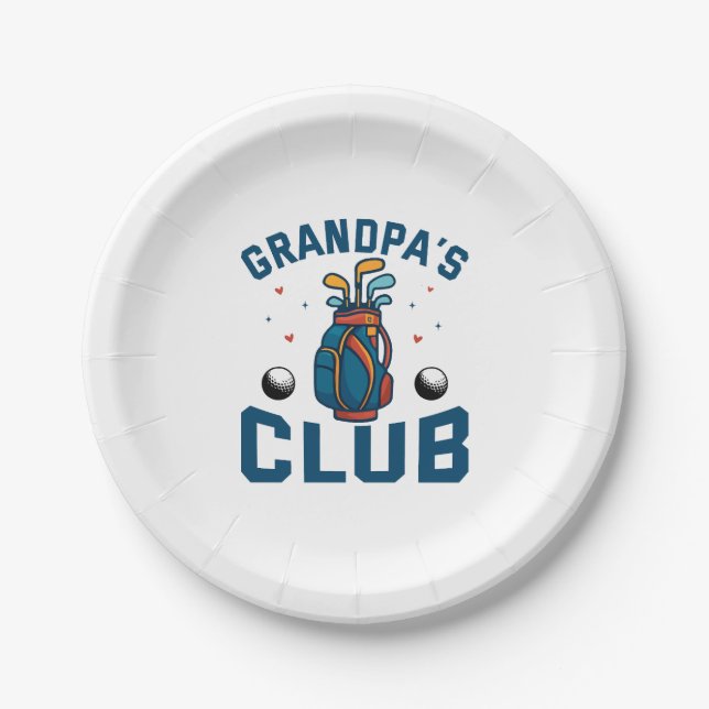 Grandpa’s Golf Club Gift Funny Paper Plate (Front)