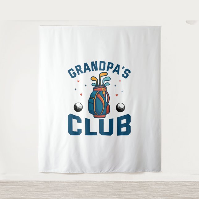 Grandpa’s Golf Club Gift Funny Tapestry (Front)