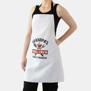 Grandpa’s Grill Crew   Family BBQ Reunion Shirt Apron