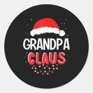 Grandpa Santa Claus Christmas Matching Costume Classic Round Sticker