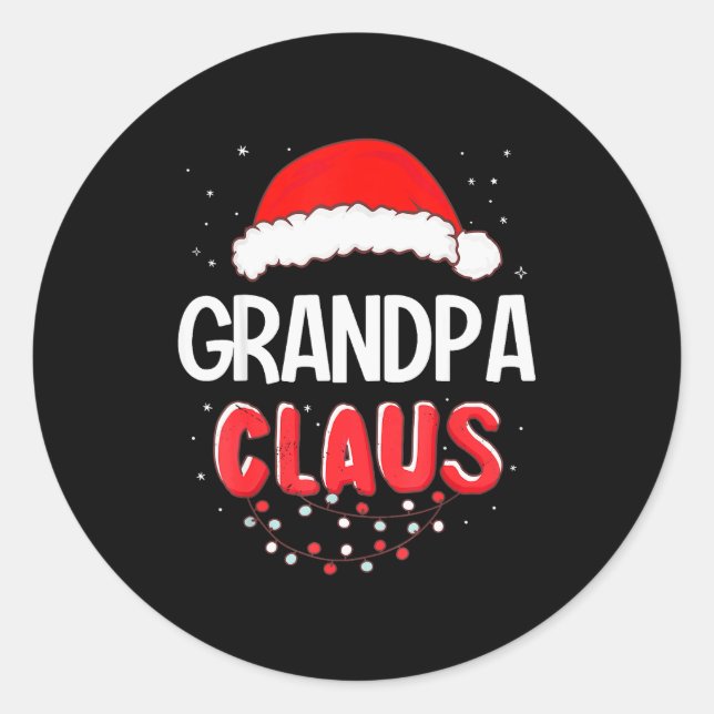 Grandpa Santa Claus Christmas Matching Costume  Classic Round Sticker (Front)