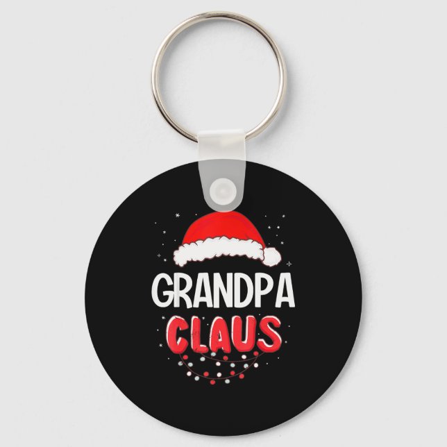 Grandpa Santa Claus Christmas Matching Costume  Key Ring (Front)