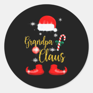 Grandpa Santa Claus Funny Family Christmas Pjs For Classic Round Sticker