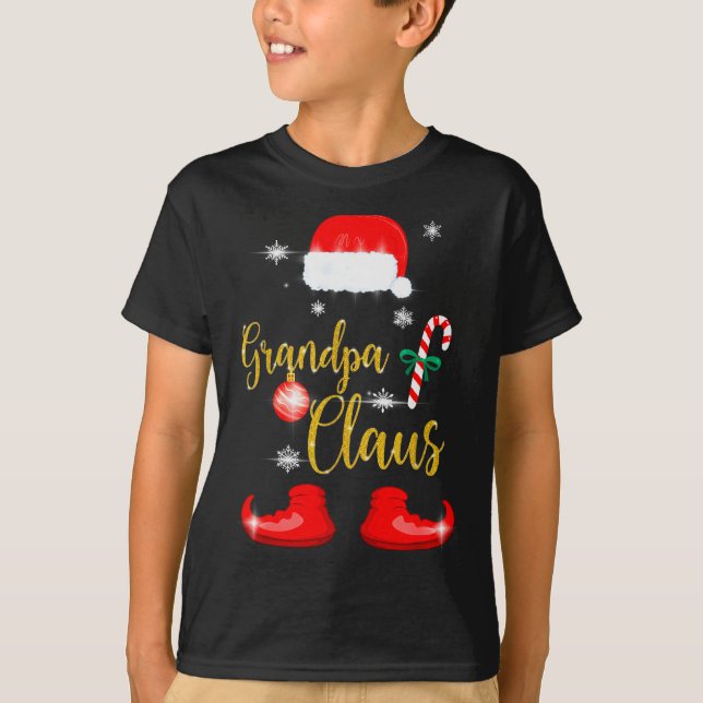 Grandpa Santa Claus Funny Family Christmas Pjs For T-Shirt (Front)