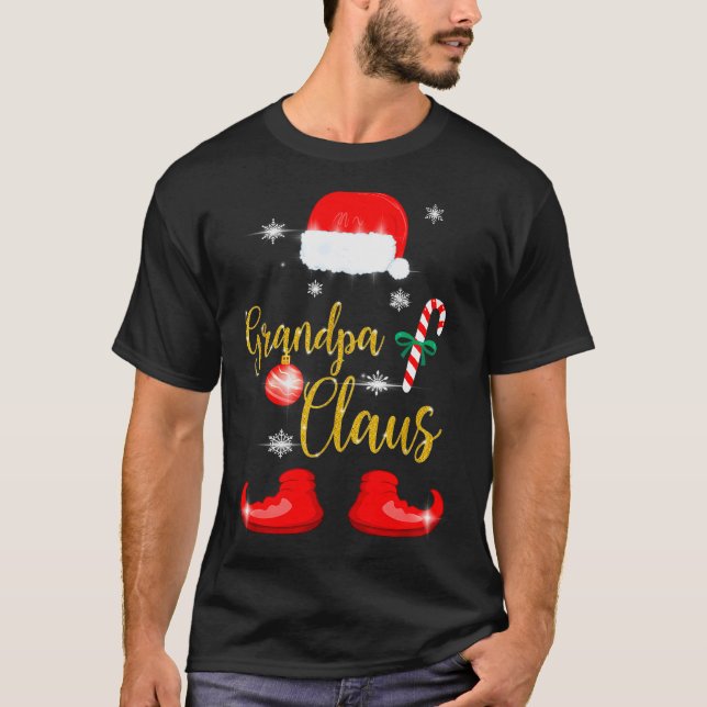 Grandpa Santa Claus Funny Family Christmas Pjs For T-Shirt (Front)