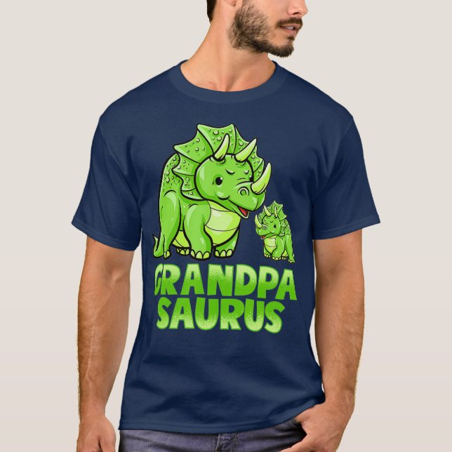 Grandpa Saurus Dinosaur Funny Grandpasaurus  For T-Shirt (Front)