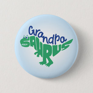 Grandpa Saurus Graphic 6 Cm Round Badge