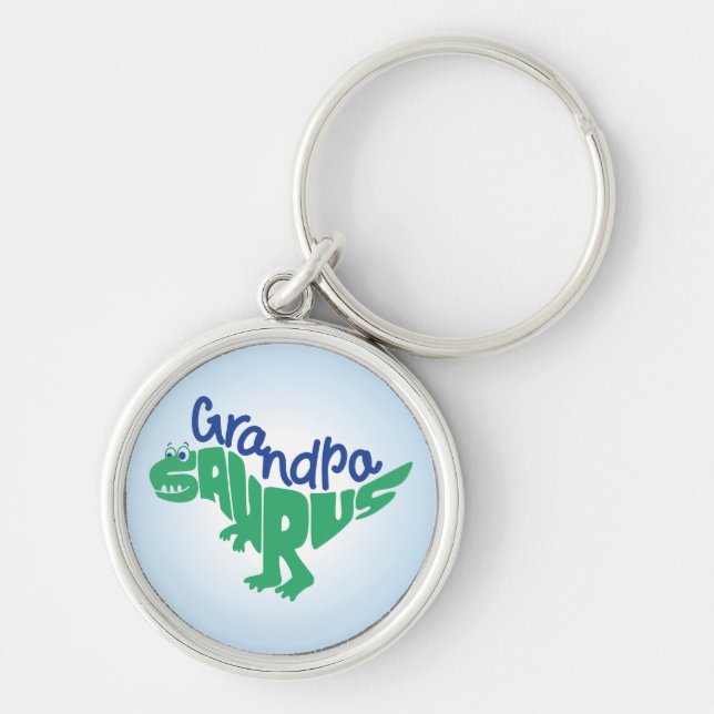 Grandpa Saurus Graphic Key Ring (Front)