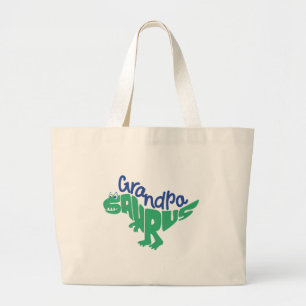 Grandpa Saurus Graphic Large Tote Bag