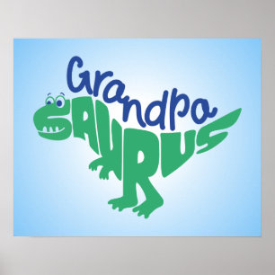 Grandpa Saurus Graphic Poster