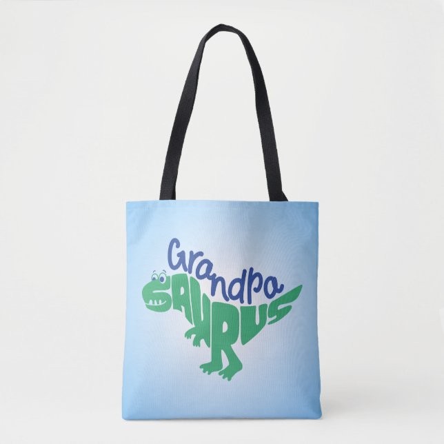 Grandpa Saurus Graphic Tote Bag (Front)