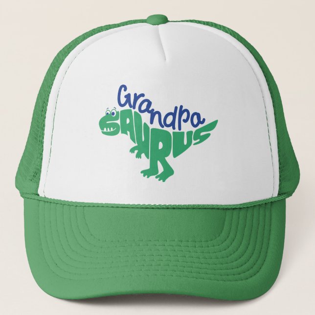 Grandpa Saurus Graphic Trucker Hat (Front)