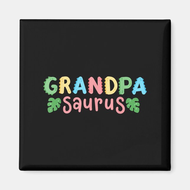 Grandpa Saurus Kids Dinosaur Birthday Party Family Magnet (Front)