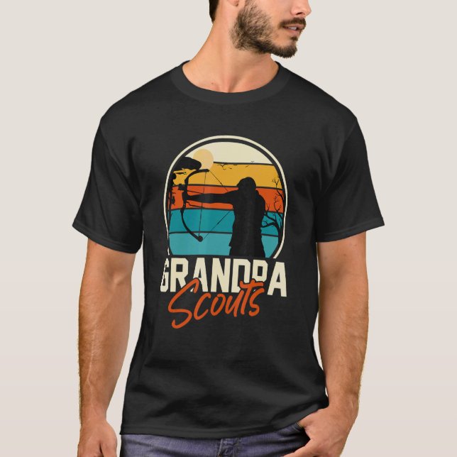 Grandpa Scouts  Archer Bowman Bow Archery Granddad T-Shirt (Front)