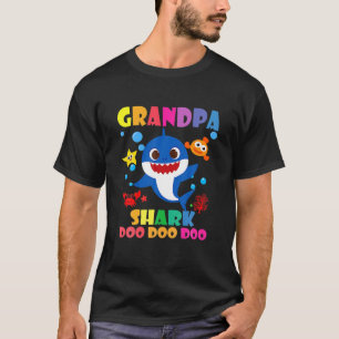 Grandpa Shark Doo Doo Funny Baby Mummy Daddy Kids T-Shirt