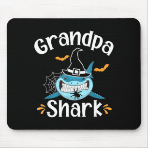 Grandpa Shark Funny Halloween Grandpa Announcement Mouse Mat