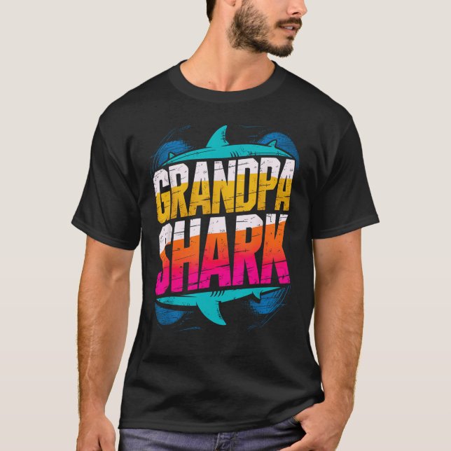Grandpa Shark Funny Shark matching Family for Men T-Shirt (Front)