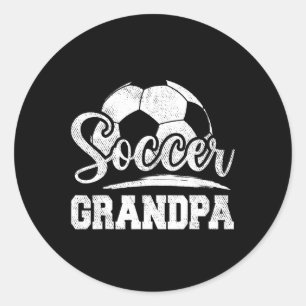 Grandpa Soccer Player Game Day Father's Day  Classic Round Sticker